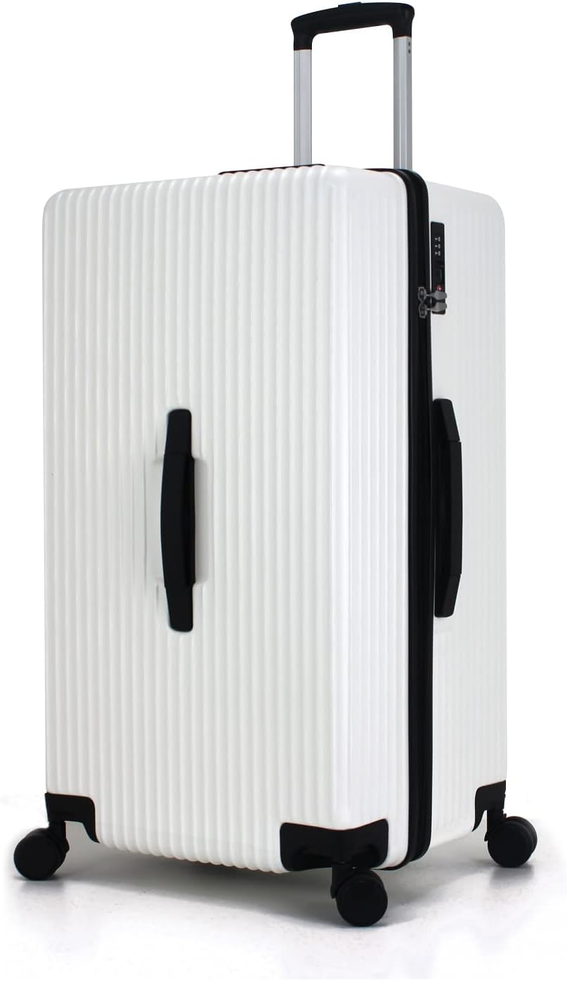 Trunk Luggage, 28 Inch Luggage with Spinner Wheels, Scratch resistant texture Lightweight PC material with (Family Travel Series ) (White)