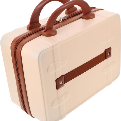 Retro Mini Suitcase Vintage Makeup Travel Case 14-inch Portable Cosmetic Brush Storage Organizer Vanity Case Small Luggage For Women