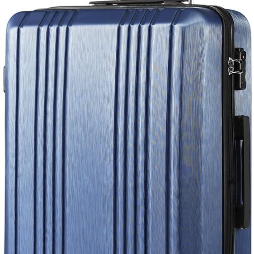 Luggage Suitcase PC+ABS with  Spinner Carry on Hardshell Lightweight 20in 24in 28in(ice blue, S(20in_carry on))