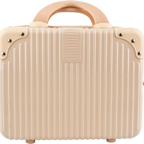Portable Hard Shell Cosmetic Suitcase Makeup Travel Case Pink, Pink, 1 Pack