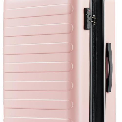 Large Checked Luggage 28 Inch, Checking In Luggage with Smooth Spinner Wheels, Expandable, Hard Shell PC Suitcase, Lightweight Travel Luggage, TSA Approved (Pink, )