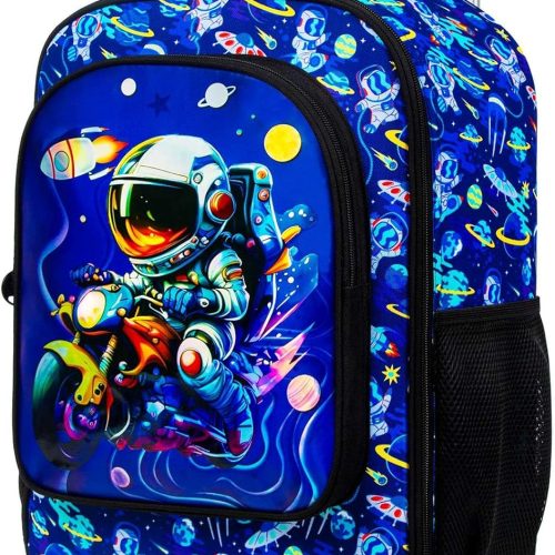 Boys Suitcase, 18" Kids Carry on Luggage With Wheels, Space Suitcases for Toddler Children(Black)