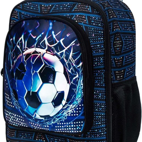 18" Boys Suitcase, Kids Carry on Luggage With Wheels, Soccer Suitcases for Toddler Children(Football)