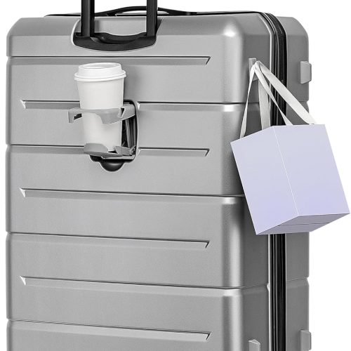 30 Inch Luggage TSA Approved Hardside Suitcases with Spinner Wheels Durable Large Travel Checked Rolling Luggage with Cup Holder for Women Men Pink